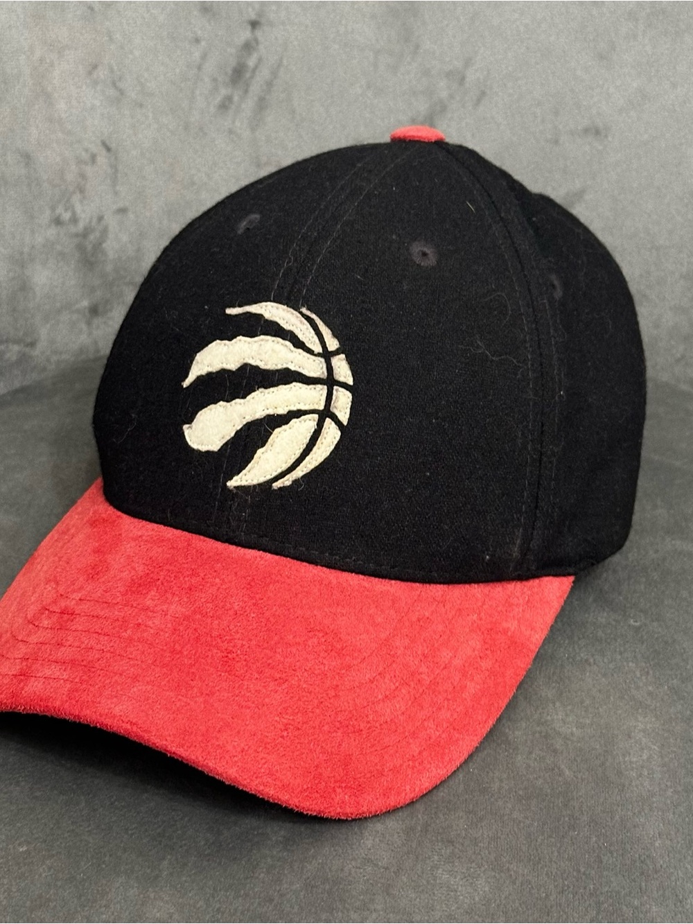 Vintage Toronto raptors American Needle Black Hat with Red Logo Patch
